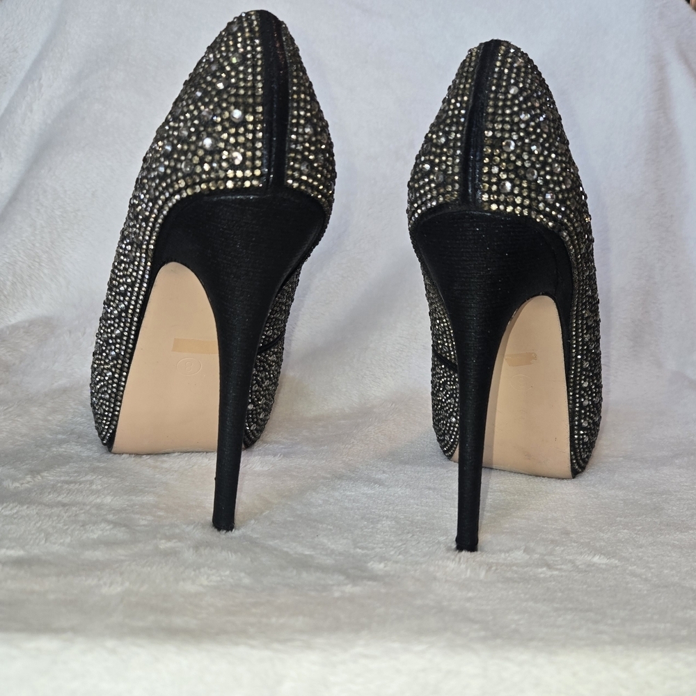 De Blossom 8 Peep Toe 5" Stiletto RHINESTONE YEAR ROUND SHOWSTOPPERS Sexy Shiney - Picture 9 of 11